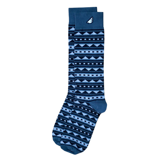 Warrior - Dark Grey & Black. American Made Dress / Casual Fun Pattern Socks