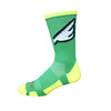 Wingman - Lime Green & Neon Yellow. American Made Unique Athletic Socks