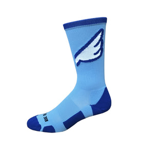 Wingman - Sky Blue & Royal. American Made Unique Athletic Socks